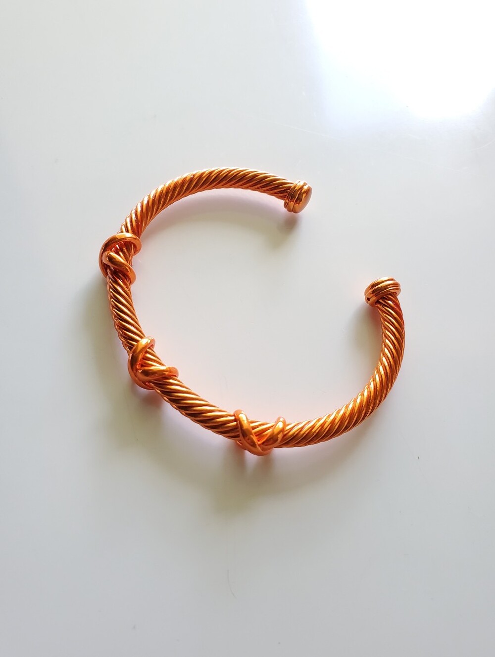 Metallic Orange 5mm Twisted Rope Cuff Bracelet | Fits 6.5"-7" Wrist
